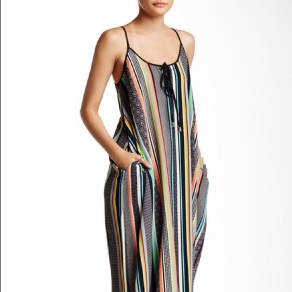 Lovestitch striped printed billowy maxi dress
